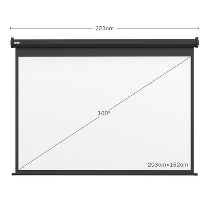 100-Zoll-Beamer-Leinwand, 4:3, 203x152 cm, Schwarz