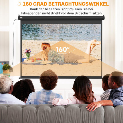 100-Zoll-Beamer-Leinwand, 4:3, 203x152 cm, Schwarz