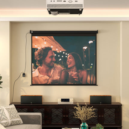 100-Zoll-Beamer-Leinwand, 4:3, 203x152 cm, Schwarz