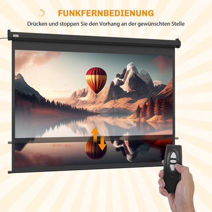 100-Zoll-Beamer-Leinwand, 4:3, 203x152 cm, Schwarz