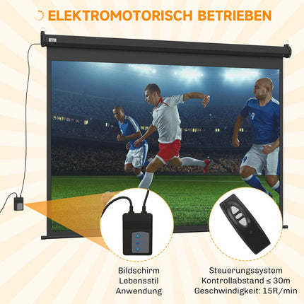 100-Zoll-Beamer-Leinwand, 4:3, 203x152 cm, Schwarz