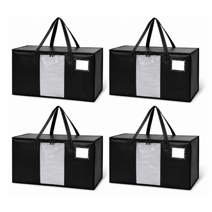 100L Black Storage Bags, Set of 4 – Waterproof, XXL Size