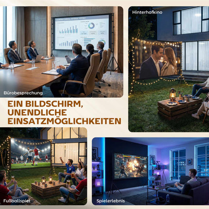 100" Beamer-Leinwand mit Ständer, 4K/8K, 16:9 Verhältnis