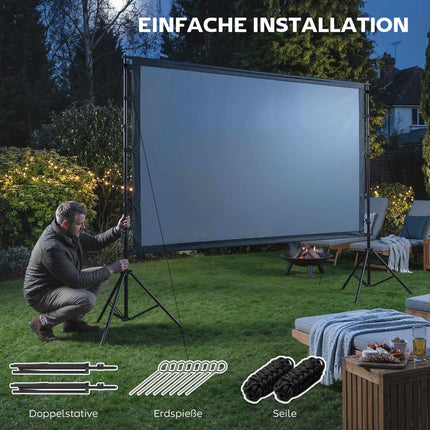 100" Beamer-Leinwand mit Ständer, 4K/8K, 16:9 Verhältnis