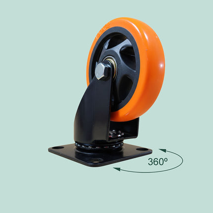 100mm Swivel Castors Set, Steel & PVC, 150kg Load