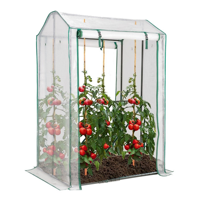100 x 81 x 150 cm Außengewächshaus Gartengewächshaus mit 2 Rolltoren