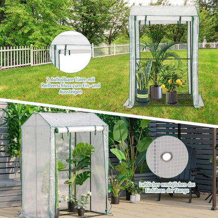 100 x 81 x 150 cm Außengewächshaus Gartengewächshaus mit 2 Rolltoren