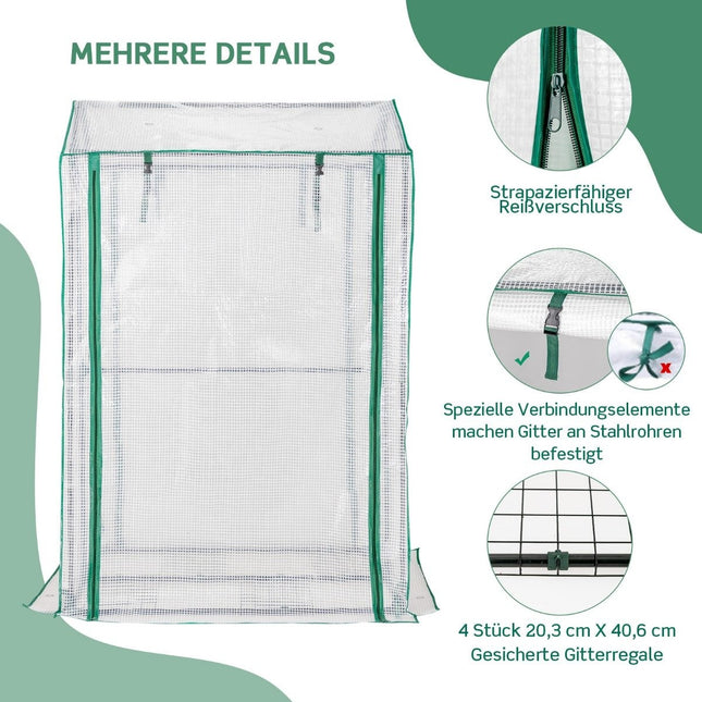 100 x 81 x 150 cm Außengewächshaus Gartengewächshaus mit 2 Rolltoren