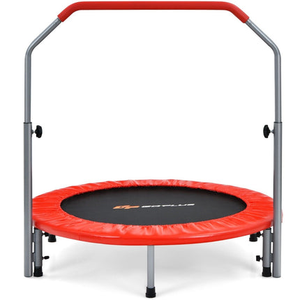 Mini trampoline pliable Ø101 cm avec poignée réglable en hauteur trampoline de fitness rouge
