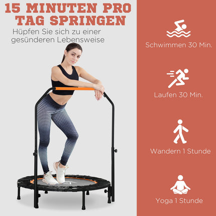 Fitness-Trampolin mit verstellbarem Haltegriff – 102 cm, 100 kg Belastbarkeit