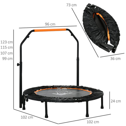 Fitness-Trampolin mit verstellbarem Haltegriff – 102 cm, 100 kg Belastbarkeit