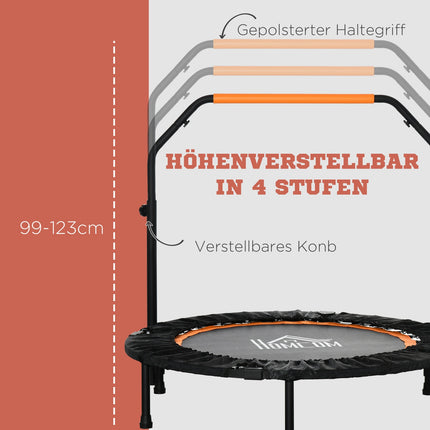 Fitness-Trampolin mit verstellbarem Haltegriff – 102 cm, 100 kg Belastbarkeit