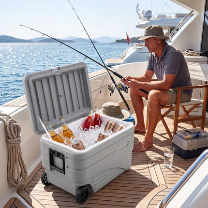 103 Quart Portable Ice Cooler with Wheels and Handles