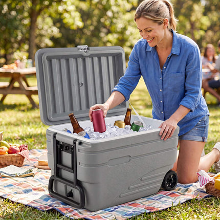 103 Quart Portable Ice Cooler with Wheels and Handles