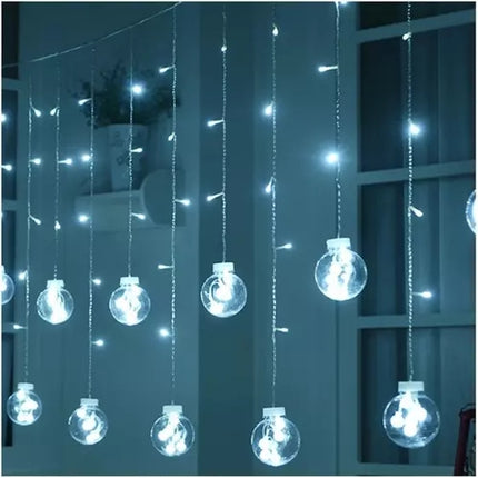 Světelný závěs USB 108LED – studená bílá KŚ19770