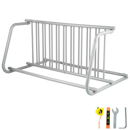 10-Bike Floor Bike Rack, Double-Sided Steel, 1.5m