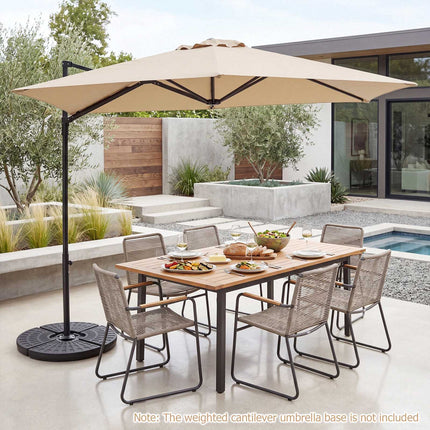 10 Ft Beige Cantilever Patio Umbrella with 360 Rotation