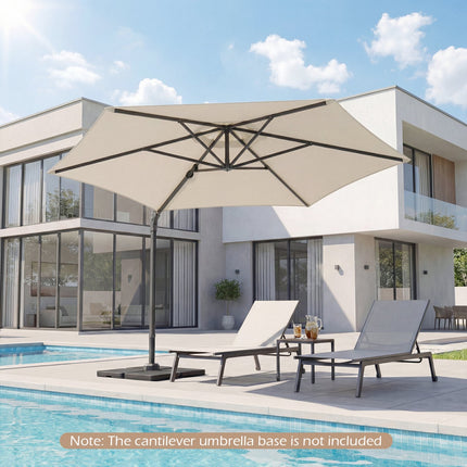 10 Ft Cantilever Patio Umbrella – 360 Vented, Beige