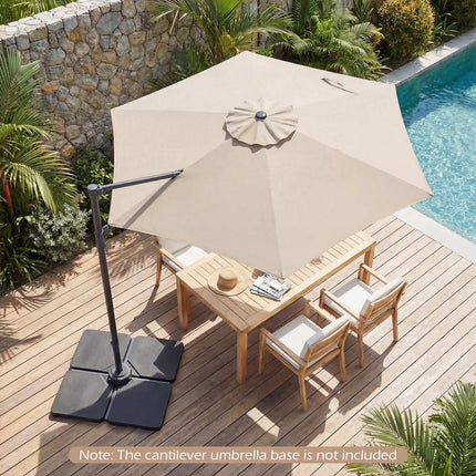 10 Ft Cantilever Patio Umbrella – 360 Vented, Beige
