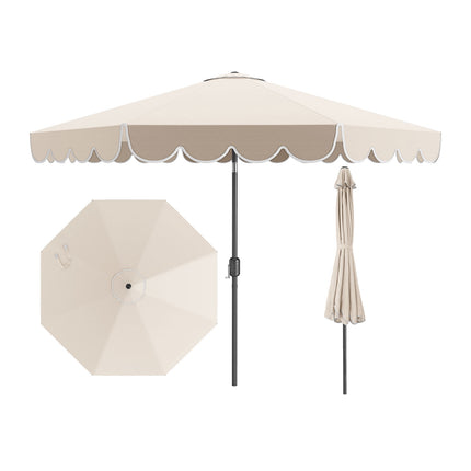 3 m Terrassenschirm, Kurbelneigung, belüftetes Dach, Beige
