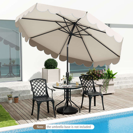 3 m Terrassenschirm, Kurbelneigung, belüftetes Dach, Beige