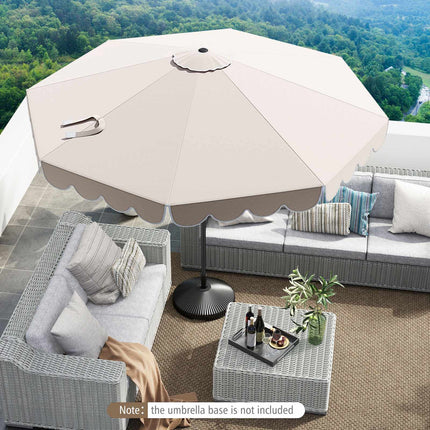 3 m Terrassenschirm, Kurbelneigung, belüftetes Dach, Beige
