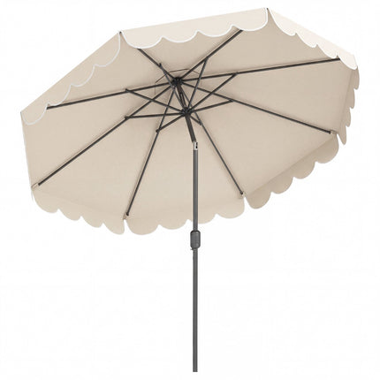 10 Ft Patio Umbrella, Push-Button Tilt, Crank, Beige