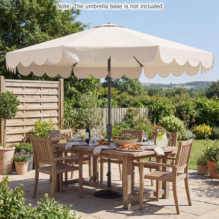 10 Ft Patio Umbrella, Push-Button Tilt, Crank, Beige