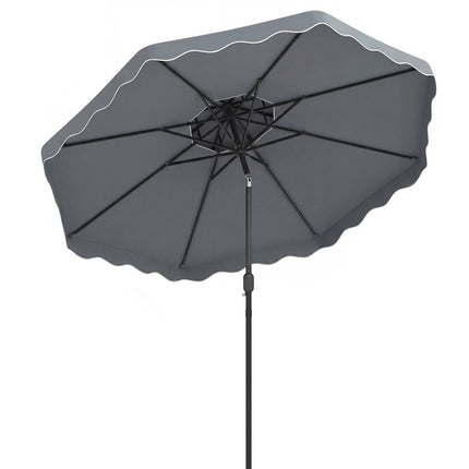 3 m Ampelschirm, Knopfdruck-Kippfunktion, Kurbel, Grau