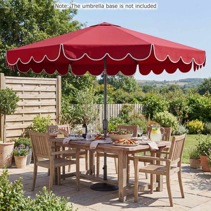10 Fuß Terrassenschirm mit Kurbel und Druckknopf-Kippfunktion, Rot