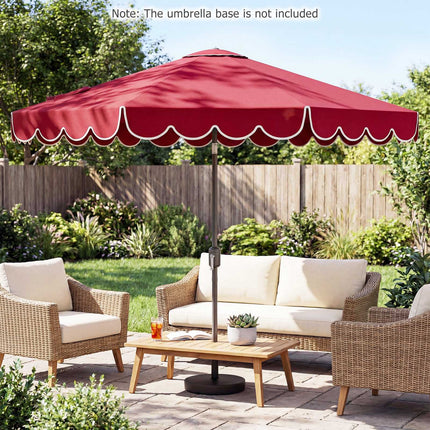 10 Fuß Terrassenschirm mit Kurbel und Druckknopf-Kippfunktion, Rot