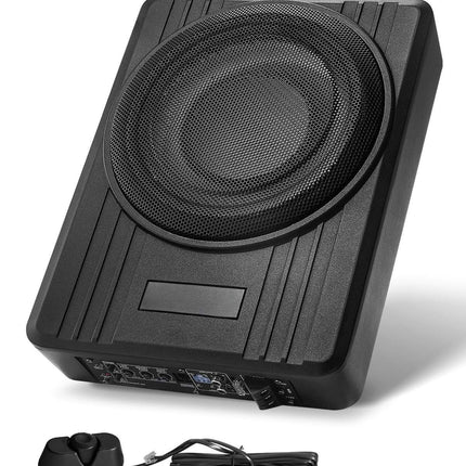 10-Inch Underseat Car Subwoofer, 300W, Built-In Amp