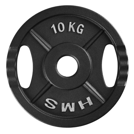 10 kg schwarze Olympia-Hantelscheibe mit Griffen