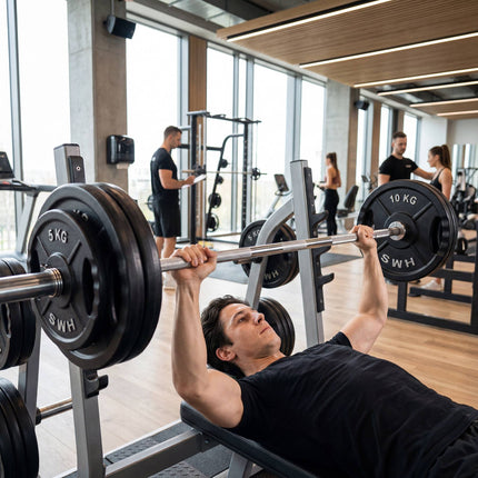 10 kg schwarze Olympia-Hantelscheibe mit Griffen