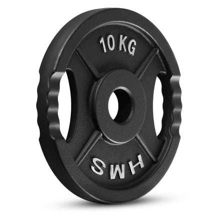 10 kg schwarze Olympia-Hantelscheibe mit Griffen
