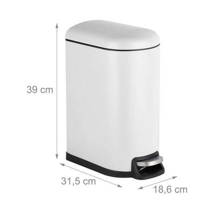 10 Litre Metal Pedal Bin – Soft-Close, Removable Bucket