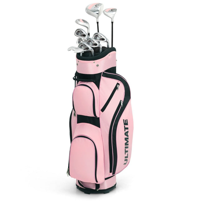 10-delige complete golfset, golfclubset voor dames, perfect golfcadeau, roze
