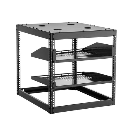10U Open Frame Network Rack, 23 in Deep, Wall or Floor Mount