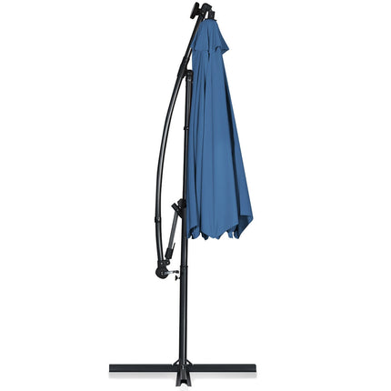 10ft Solar-LED-Ampelschirm – 360°-Rotation, Blau