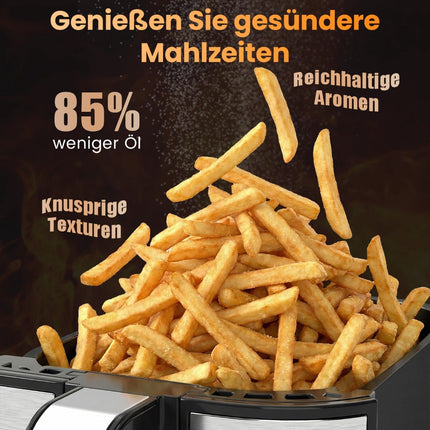 10-in-1 Dual-Zonen-Heißluftfritteuse, 8L Fassungsvermögen, Touchscreen