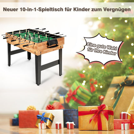 10-in-1 Multi-Spieltisch: Kicker, Hockey, Billard