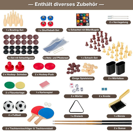 10-in-1 Multi-Spieltisch: Kicker, Hockey, Billard
