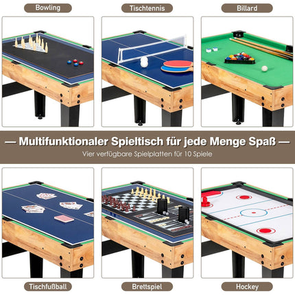 10-in-1 Multi-Spieltisch: Kicker, Hockey, Billard