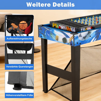 10-in-1 Multi-Game Table Set with Billiards, Hockey, Table Tennis