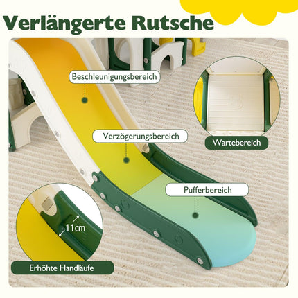 10-in-1 Kleinkinderrutsche mit Basketballkorb und Tunnel