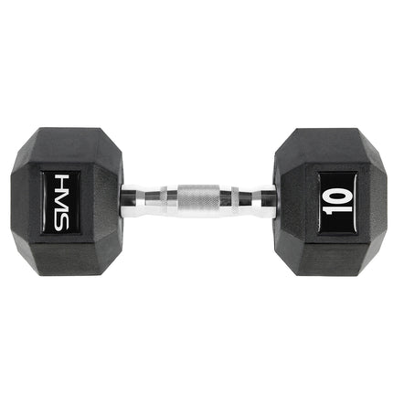 10 kg Hex-Hantel – Gummiert, Stahlgriff