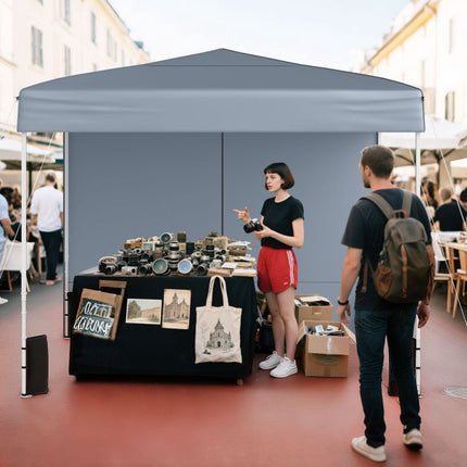 10x10 Pop Up Pavillon mit 4 Seitenwänden, Grau