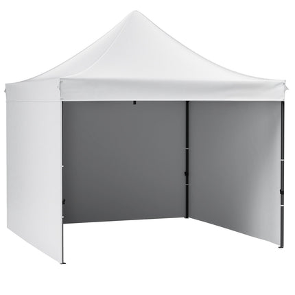 10x10 Pop-Up Canopy Tent with Sidewalls, Wheeled Bag, White