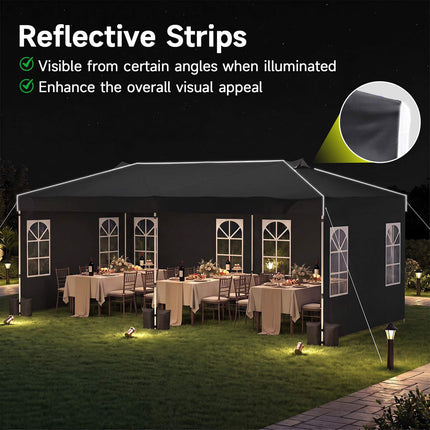 10 x 20 FT Pop Up Canopy Tent with 6 Sidewalls, Adjustable Height