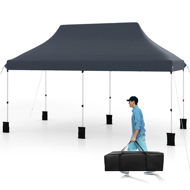 10x20 Pop-Up Canopy Tent, Water-Resistant, Carry Bag